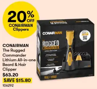 CONAIRMAN The Rugged Commander Lithium All-in-one Beard & Hair Clipper