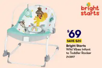 BIG W Bright Starts Wild Vibes Infant to Toddler Rocker offer