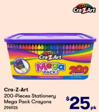 BIG W Cra-Z-Art 200-Pieces Stationery Mega Pack Crayons offer