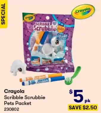 BIG W Crayola Scribble Scrubbie Pets Packet offer