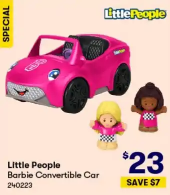 BIG W Little People Barbie Convertible Car offer