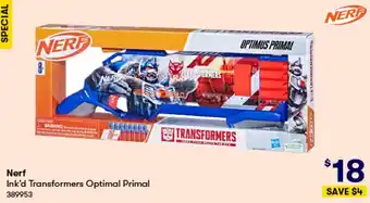 BIG W Nerf Ink'd Transformers Optimal Primal offer