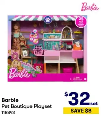 BIG W Barbie Pet Boutique Playset offer