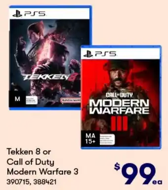 BIG W Tekken 8 or Call of Duty Modern Warfare 3 offer