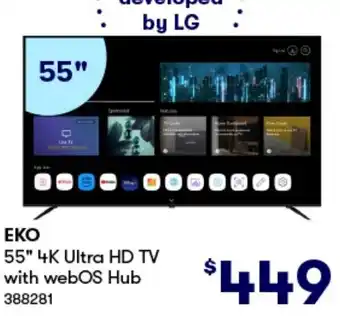 BIG W EKO 55" 4K Ultra HD TV with Webos Hub offer