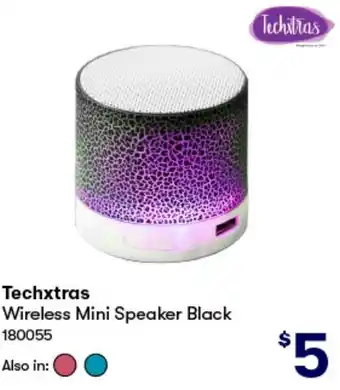 BIG W Techxtras Wireless Mini Speaker Black offer