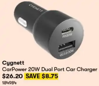 BIG W Cygnett CarPower 20W Dual Port Car Charger offer