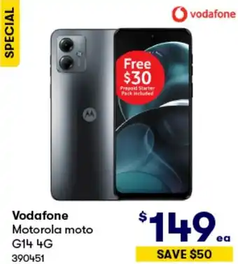 BIG W Vodafone Motorola moto G14 4G offer