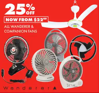 BCF ALL WANDERER & COMPANION FANS offer