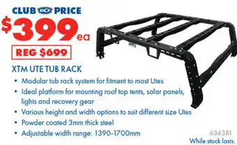 BCF XTM UTE TUB RACK offer