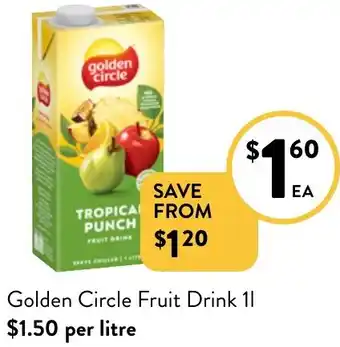 Foodworks Golden Circle Fruit Drink 1L offer
