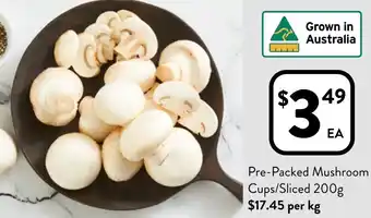 Foodworks Pre-Packed Mushroom Cups/Sliced 200g offer