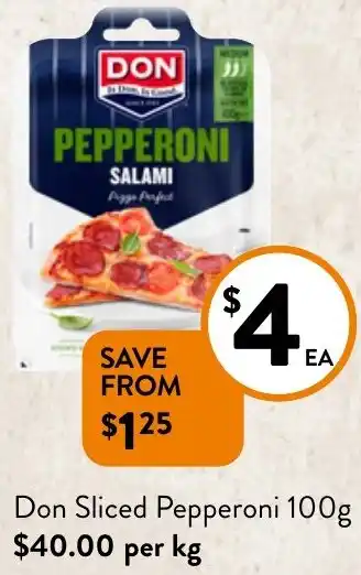 Foodworks Don Sliced Pepperoni 100g offer