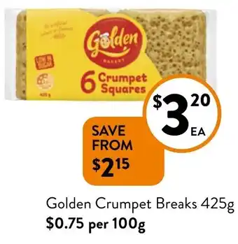 Foodworks Golden Crumpet Breaks 425g offer