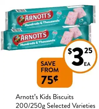 Foodworks Arnott's Kids Biscuits 200/250g offer