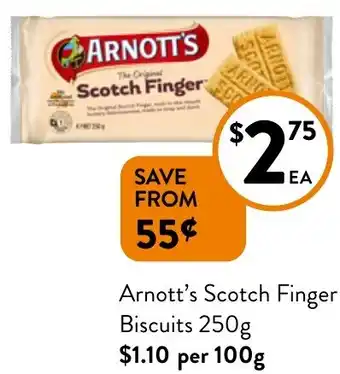 Foodworks Arnott's Scotch Finger Biscuits 250g offer