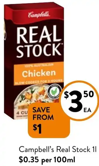 Foodworks Campbell's Real Stock 1L offer