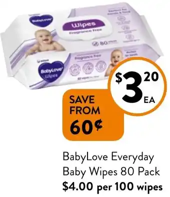 BabyLove Everyday Baby Wipes 80 Pack
