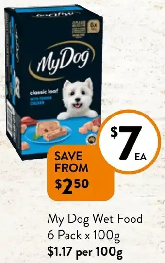 Foodworks My Dog Wet Food 6 Pack x 100g offer