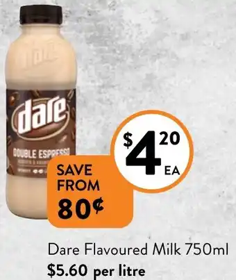 Foodworks Dare Flavoured Milk 750ml offer