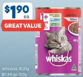 Foodland Whiskas 400g offer