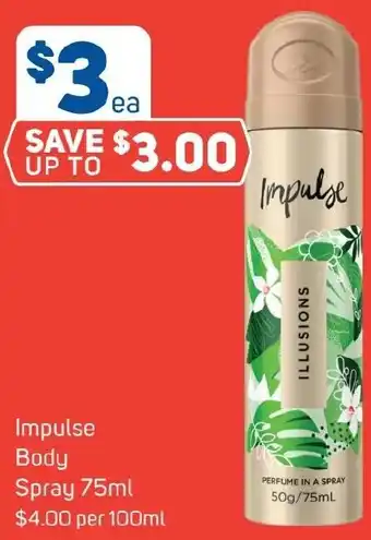 Foodland Impulse Body Spray 75ml offer