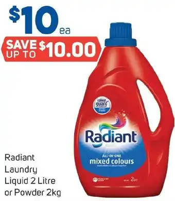 Foodland Radiant Laundry Liquid 2 Litre or Powder 2kg offer
