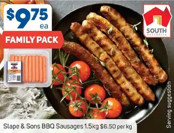 Foodland Slape & Sons BBQ Sausages 1.5kg offer