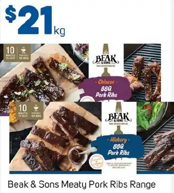 Beak & Sons Meaty Pork Ribs Range per klg