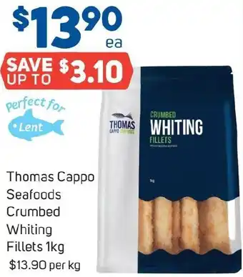 Thomas Cappo Seafoods Crumbed Whiting Fillets 1kg