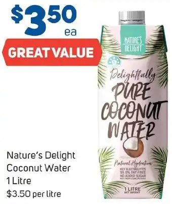Foodland Nature's Delight Coconut Water 1 Litre offer