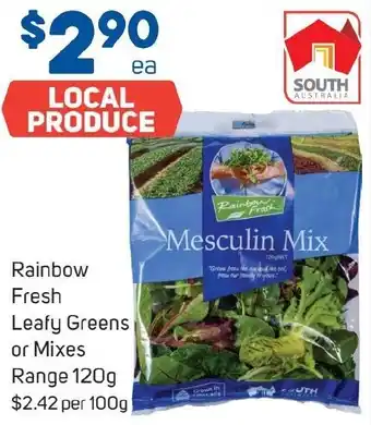 Foodland Rainbow Fresh Leafy Greens or Mixes Range 120g offer