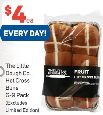 Foodland The Little Dough Co. Hot Cross Buns 6-9 Pack offer