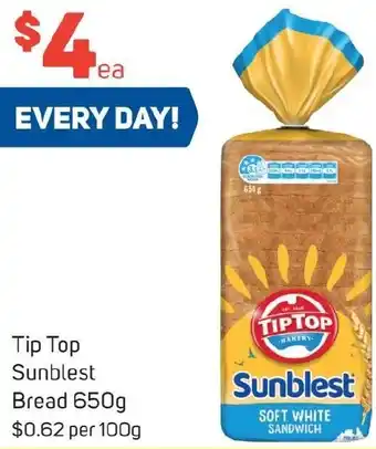 Foodland Tip Top Sunblest Bread 650g offer