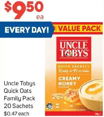 Foodland Uncle Tobys Quick Oats Family Pack 20 Sachets offer