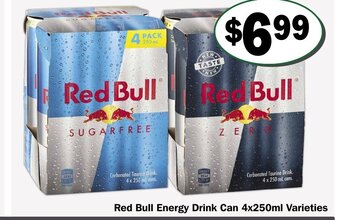 Friendly Grocer Red Bull Energy Drink Can 4x250ml offer