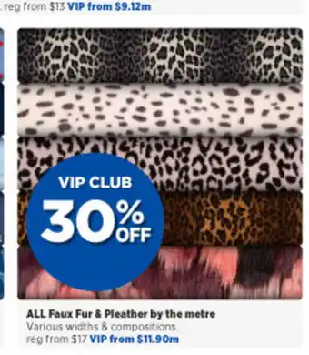 Spotlight All Faux Fur & Pleather by the Metre offer