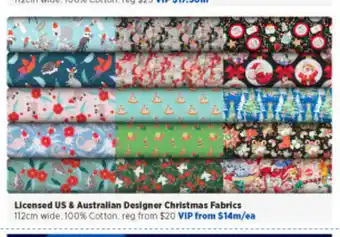 Spotlight Licensed US & Australian Designer Christmas Fabrics offer