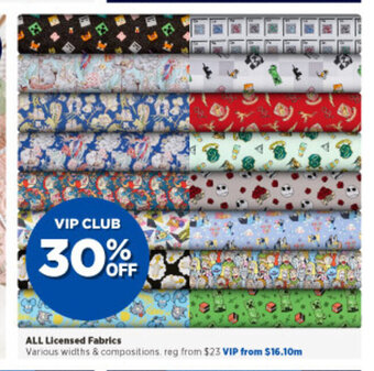Spotlight All Licensed Fabrics offer