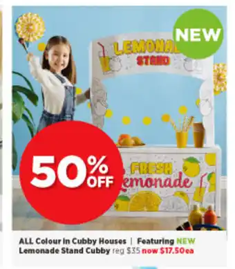Spotlight All Colour In Cubby Houses / Featuring New Lemonade Stand Cubby offer