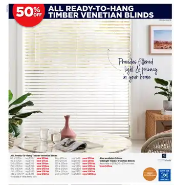 Spotlight All Ready-To-Hang Timber Venetian Blinds - 60 x 137cm offer