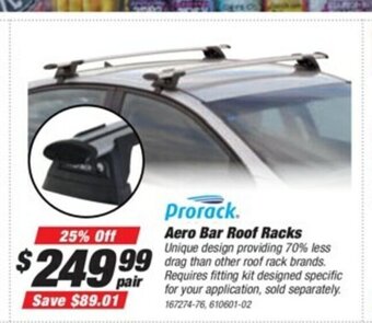 SuperCheap Auto Prorack Aero Bar Roof Racks offer