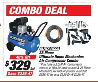 SuperCheap Auto Black Ridge 28 Piece Ultimate Mechanics Air Compressor Combo offer