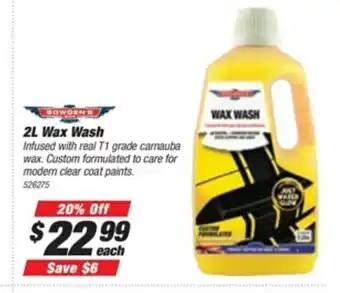 SuperCheap Auto Bowden's 2L Wax Wash offer