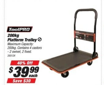 SuperCheap Auto ToolPRO 200kg Platform Trolley offer