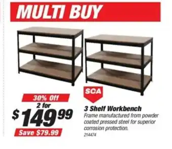 SuperCheap Auto SCA 3 Shlef Workbench offer