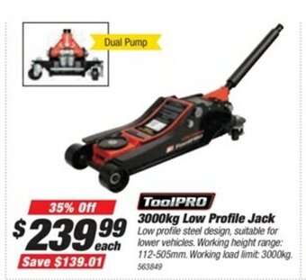 SuperCheap Auto ToolPRO 3000kg Low Profile Jack offer