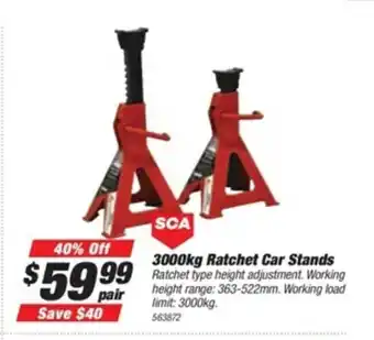 SuperCheap Auto SCA 3000kg Ratchet Car Stands offer