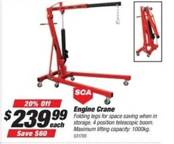 SuperCheap Auto SCA Engine Crane offer