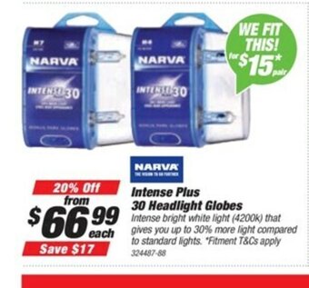 SuperCheap Auto Narva Intense Plus 30 Headlight Globes offer